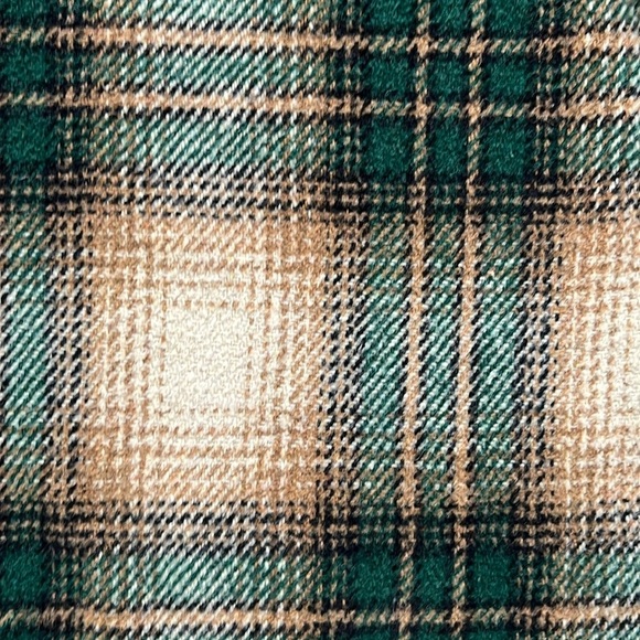 Boohoo Heavyweight Plaid Shacket Forest Green & Brown Shirt Jacket Size 6 - Picture 6 of 9